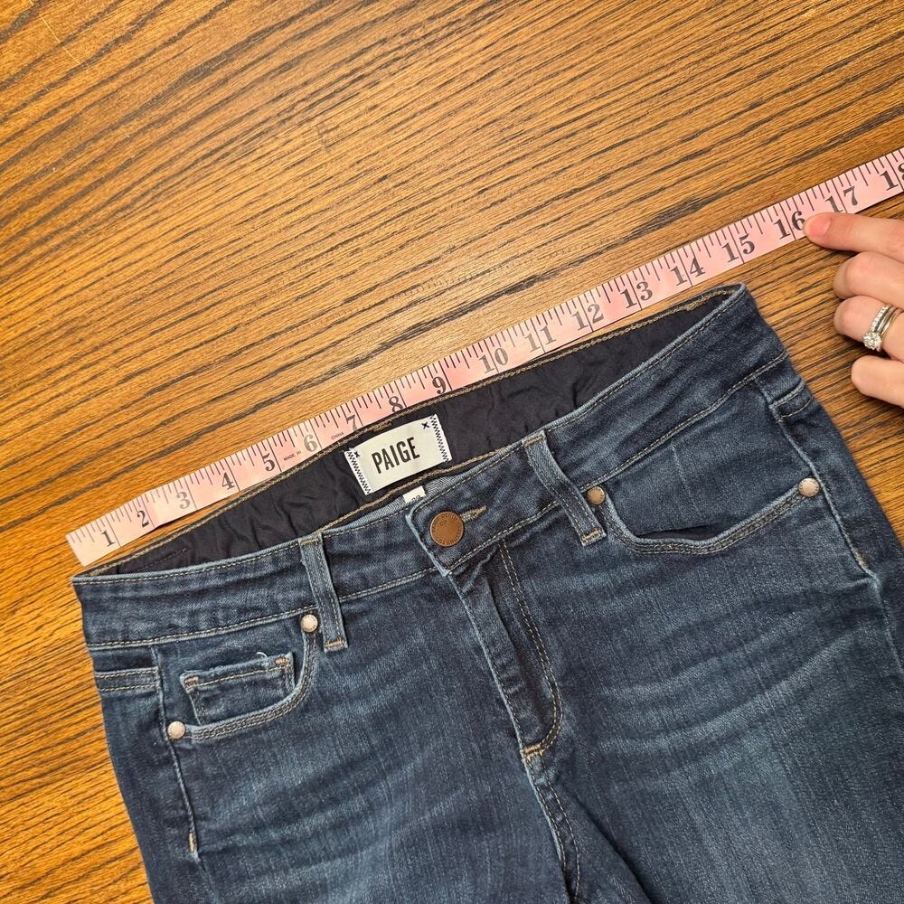 Paige Skyline Ankle Peg Jeans | Size 29 | Dark Wash Slim Fit Stretch Denim - Picture 8 of 12